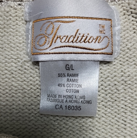 Vintage Tradition Women's Sweater Size L Pullover Embroidered Knit Beige - Picture 3 of 7
